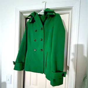 peacoat w/hood - green